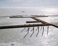 An offshore oil platform under construction in the Kashagan field, Kazakhstan &acirc;&euro;&ldquo; one of the largest