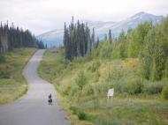 Kate Rawles&acirc;&euro;&trade; partner joins her on the Cassiar Highway, Alaska Photograph: Chris Loynes
