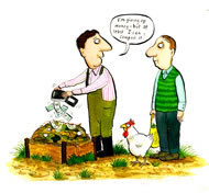 &ldquo;I'm giving up money, but at least I can compost it!&rdquo; - Illustration: Axel Scheffler