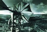Rod James & George Collier with the Cretan windmill, 1974 &copy; CAT 