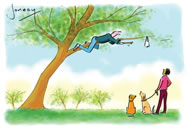 "I put it there - it's the only way I can get five minutes to myself" &copy; www.jonesycartoons.com