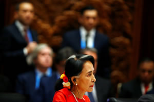 Aung San Suu Kyi attends a summit at the Belt and Road Forum in Beijing, China, May 2017 &copy; REUTERS / Thomas Peter