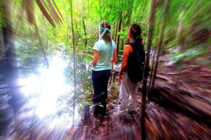 Karina with a colleague on location in the Amazon Rainforest &copy; Karina Miotto