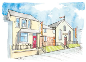 Artist's Interpretation of The Small School &copy; Clive Brocklehurst www.clivebrocklehurst.com