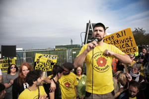 Richard Roberts, one of three anti-fracking protesters at Preston New Road, October 2018. Photographs &copy; Kristian Buus www.kristianbuus.com