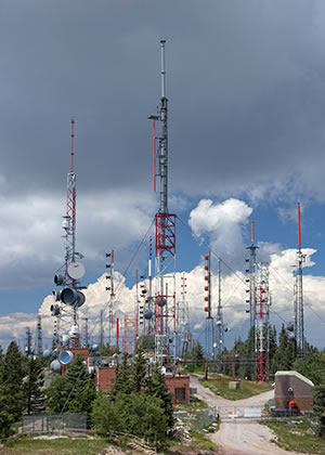 Communication Towers and Antennas on Sandia Crest, Albuquerque, NM &copy; Science Photo Library