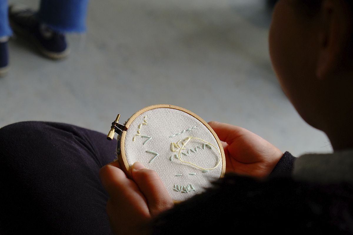 Commoning through stitch event at Midlands Arts Centre. Photo &copy; Craftspace