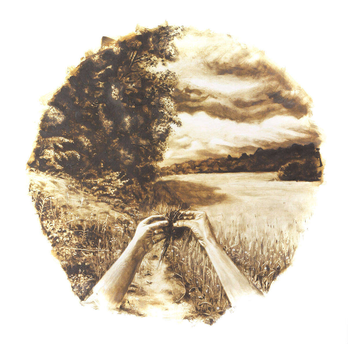 Artwork by Phil Lambert, soil in linseed oil on panel www.phillambert.co.uk