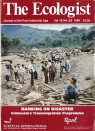 View larger image of cover of issue 1986-02 Cover of Ecologist issue 1986-02