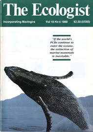 View larger image of cover of issue 1988-11 Cover of Ecologist issue 1988-11