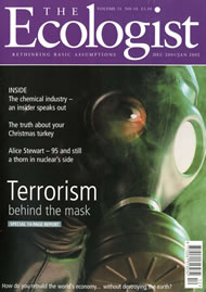 View larger image of cover of issue 2001-12 Cover of Ecologist issue 2001-12