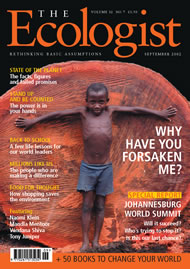 View larger image of cover of issue 2002-09 Cover of Ecologist issue 2002-09