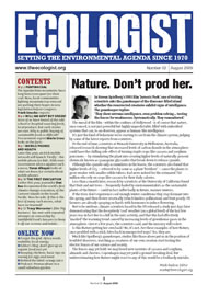 View larger image of cover of issue 2009-08 Cover of Ecologist issue 2009-08