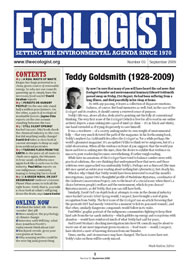 View larger image of cover of issue 2009-09 Cover of Ecologist issue 2009-09