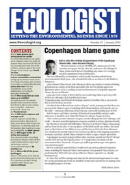 View larger image of cover of issue 2010-01 Cover of Ecologist issue 2010-01