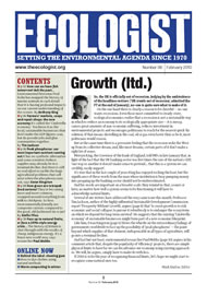 View larger image of cover of issue 2010-02 Cover of Ecologist issue 2010-02